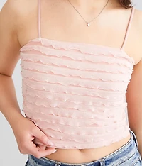 Cropped Ruffle Tank Top