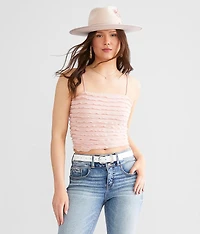 Cropped Ruffle Tank Top