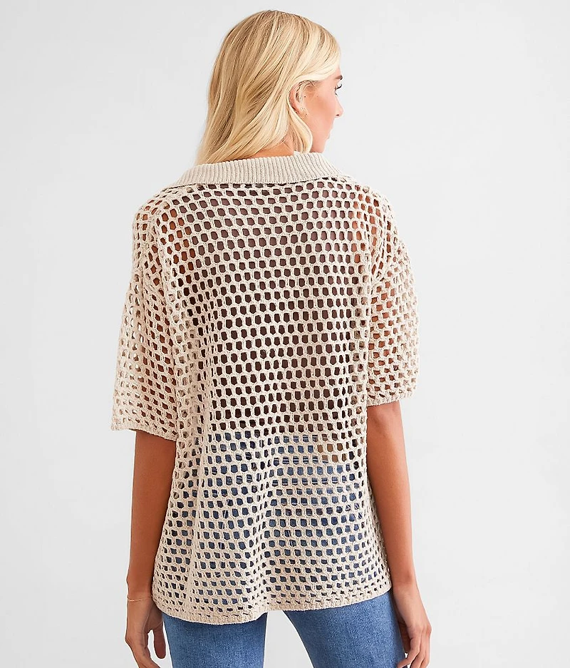 Open Stitch Cardigan Sweater