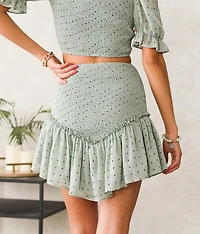 Polka Dot Smocked Skirt