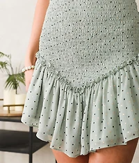 Polka Dot Smocked Skirt