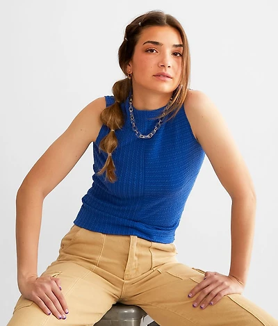 Textured Rib Knit Tank Top