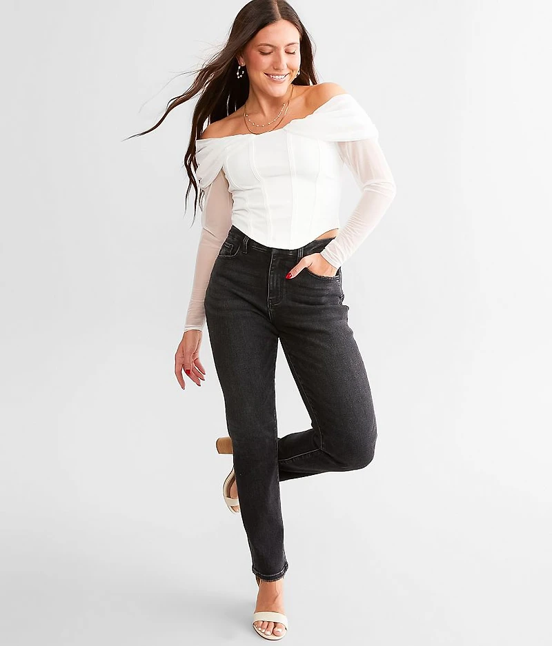 Mesh Off The Shoulder Corset Top