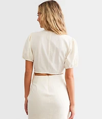 O Ring Cropped Fringe Top