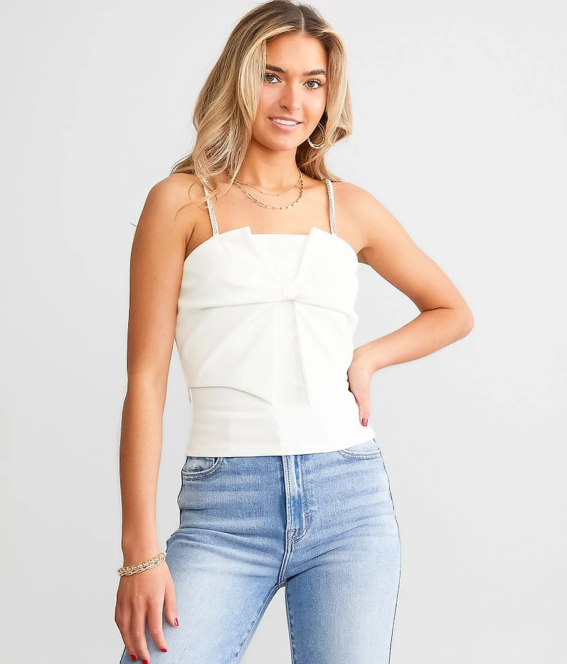 Glitz Bow Cropped Tank Top