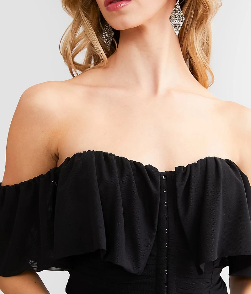 Off The Shoulder Corset Cropped Top
