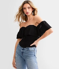 Off The Shoulder Corset Cropped Top