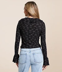 Foral Ruffle Smocked Top