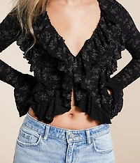 Foral Ruffle Smocked Top