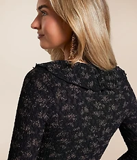 Foral Ruffle Smocked Top