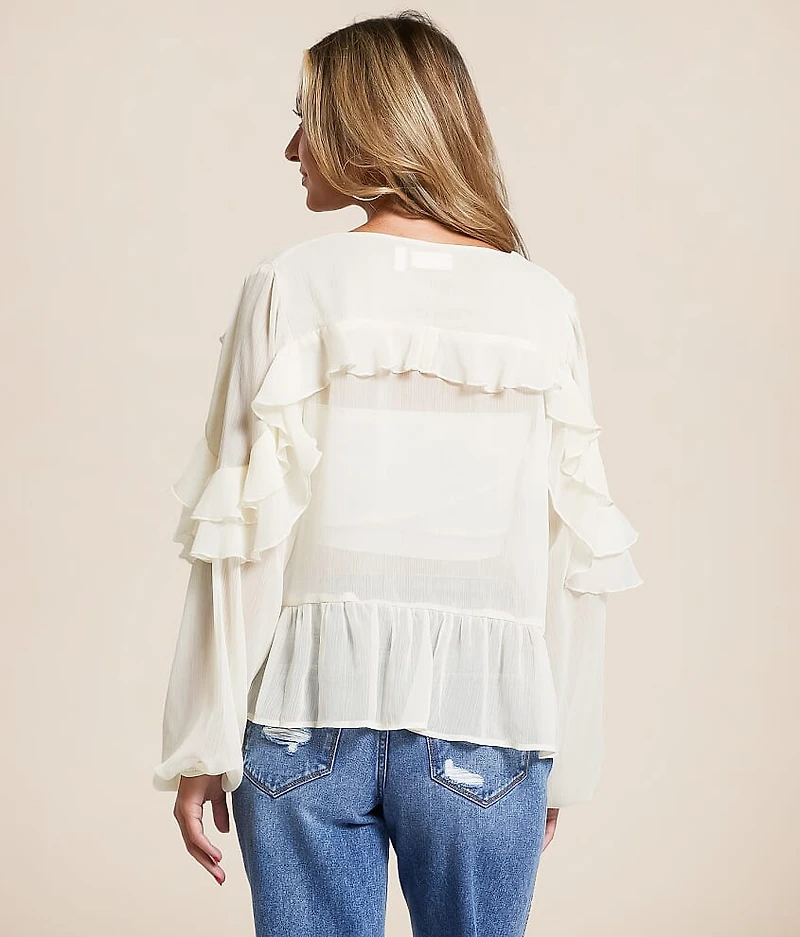 Ruffle Pleated Top