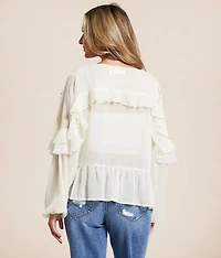 Ruffle Pleated Top