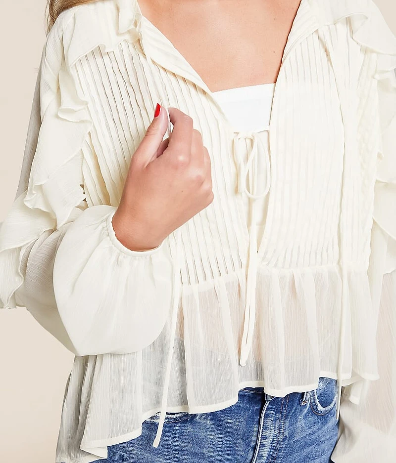 Ruffle Pleated Top