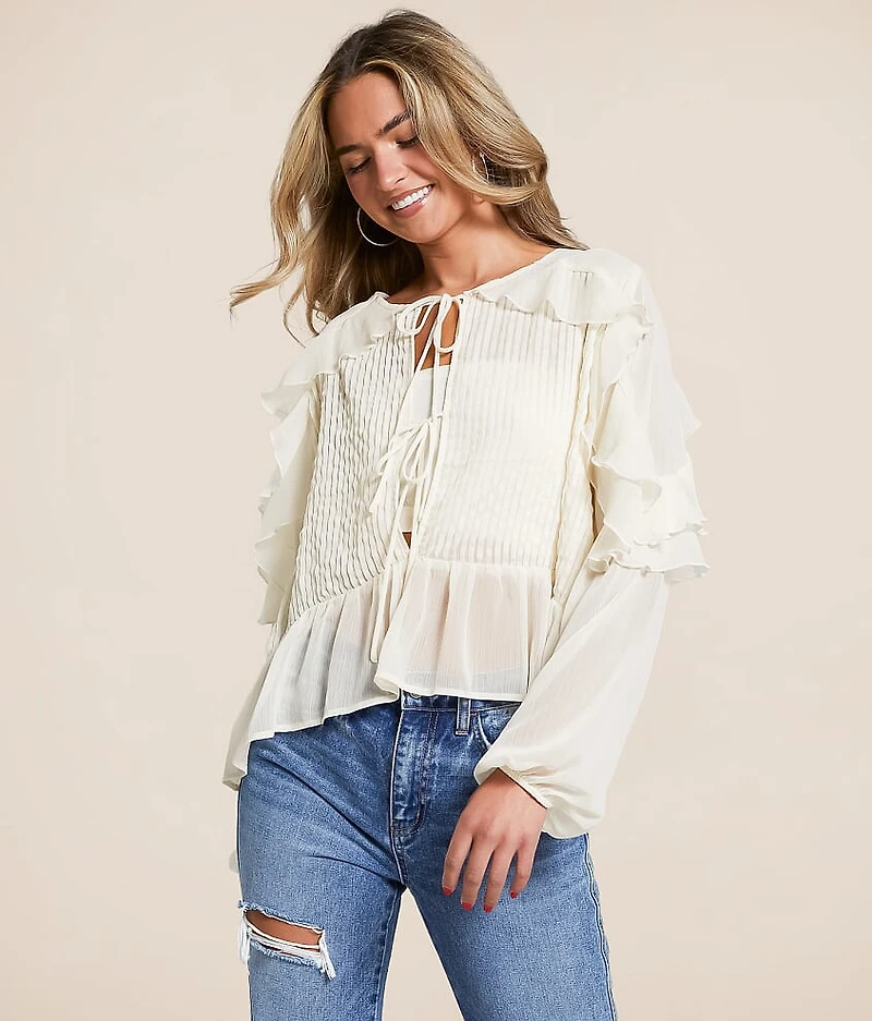 Ruffle Pleated Top