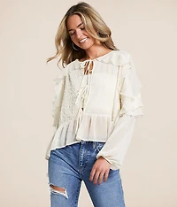 Ruffle Pleated Top
