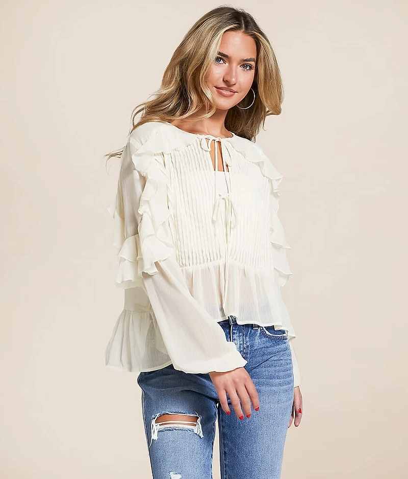 Ruffle Pleated Top