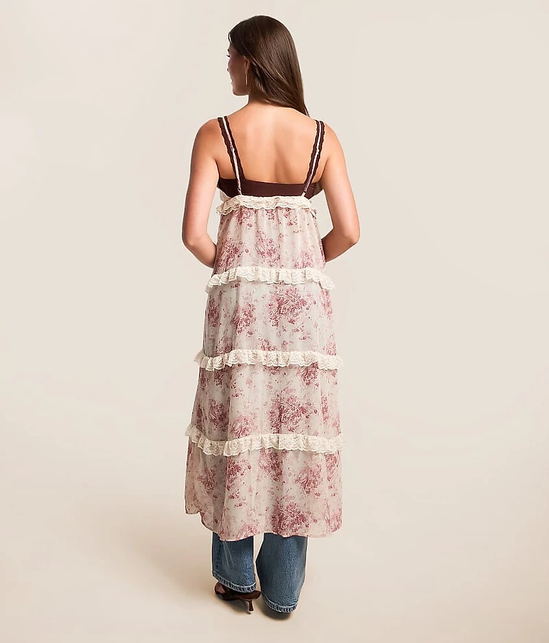 Front Tie Lace Maxi Tank Top