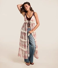 Front Tie Lace Maxi Tank Top