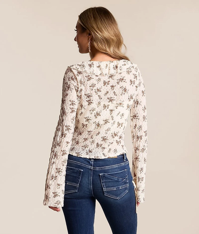 Floral Ruffle Cropped Top