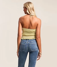 Tiered Ruffle Halter Tank Top