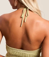 Tiered Ruffle Halter Tank Top