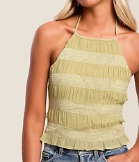Tiered Ruffle Halter Tank Top