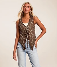 Ruffle Front Tie Tank Top