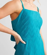 Textured Back Tie Mini Dress