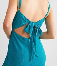 Textured Back Tie Mini Dress
