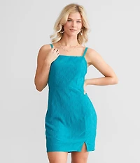 Textured Back Tie Mini Dress