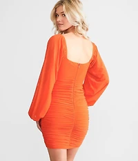 V-Wire Fitted Mini Dress
