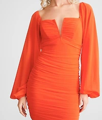 V-Wire Fitted Mini Dress