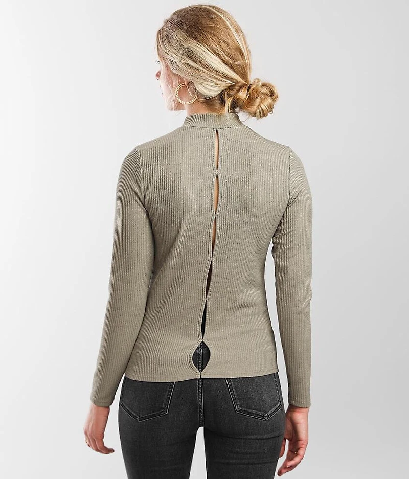 Ribbed Mock Neck Top