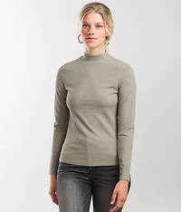 Ribbed Mock Neck Top