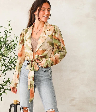 Gauze Watercolor Cropped Top