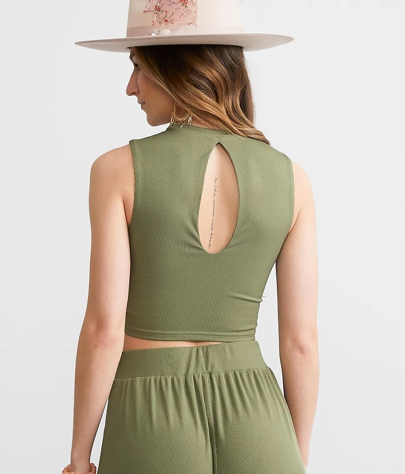 Ribbed Keyhole Tank Top