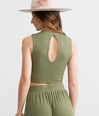 Ribbed Keyhole Tank Top