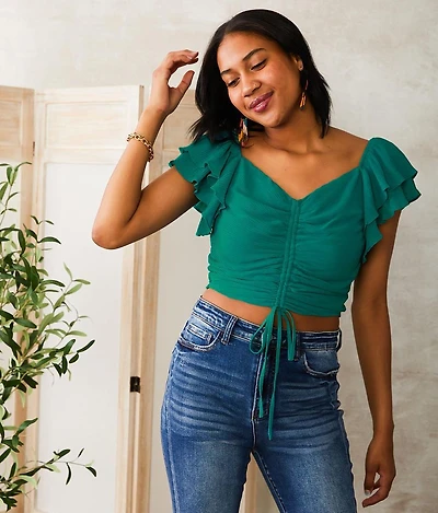 Crinkle Chiffon Top