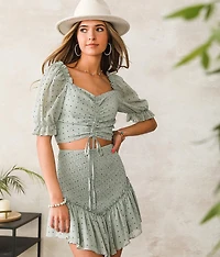 Polka Dot Off The Shoulder Top