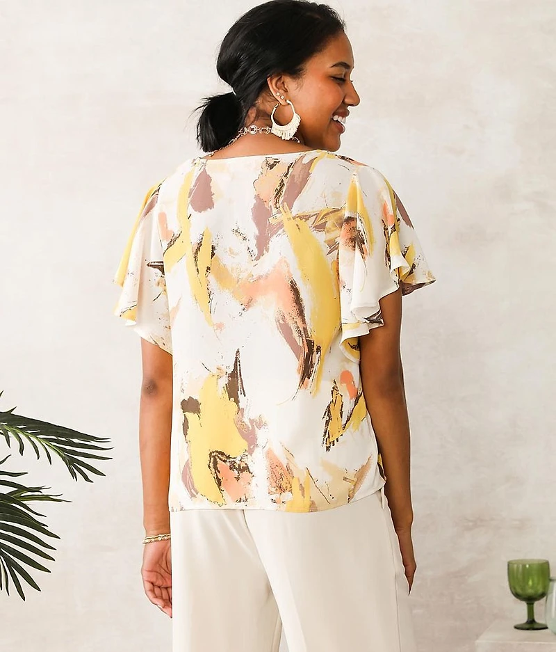 Printed Chiffon Top