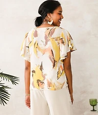 Printed Chiffon Top