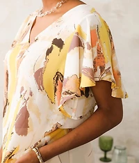 Printed Chiffon Top