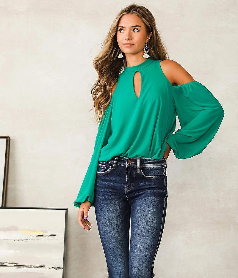 Mesh Cold Shoulder Bodysuit