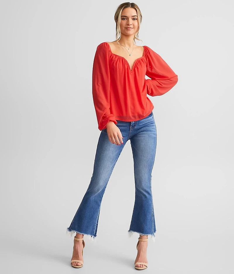 Mesh Sweetheart Top