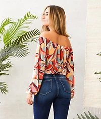 Mesh Off The Shoulder Cropped Top