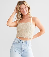 Faux Feather Tank Top