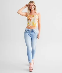Tropical Hanky Hem Cropped Tank Top
