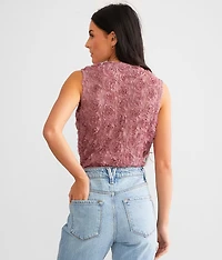 Rosette Surplice Tank Bodysuit