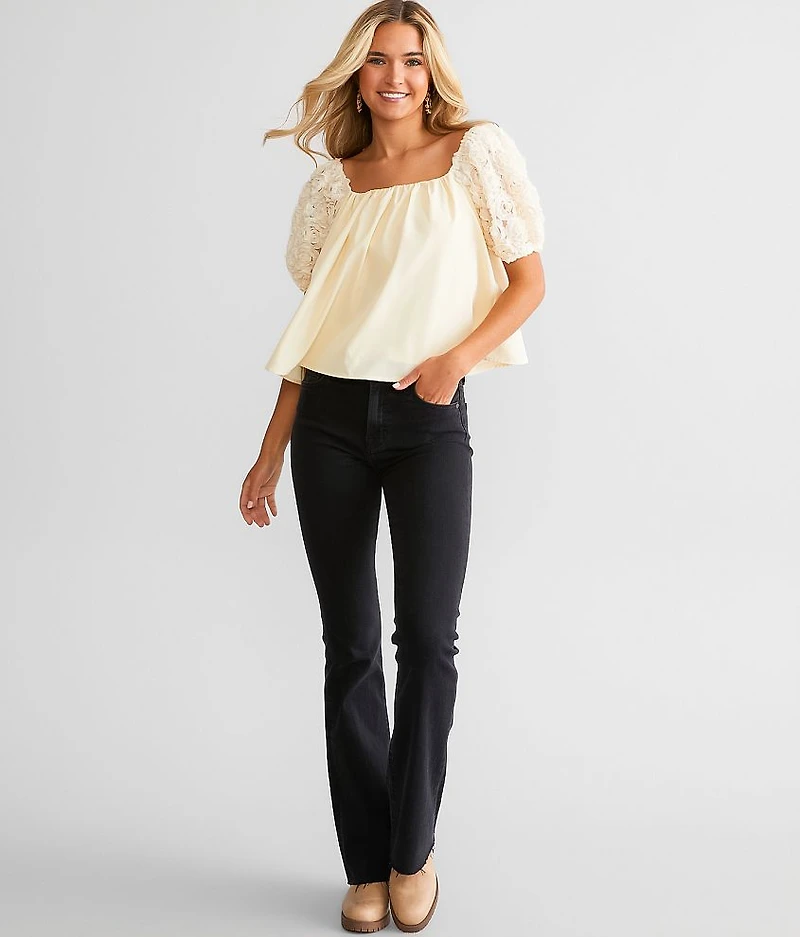 Rosette Puff Sleeve Top