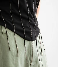 Rhinestone Fringe Tube Top
